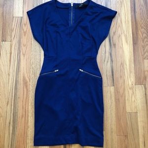 Blue mini dress with zippers